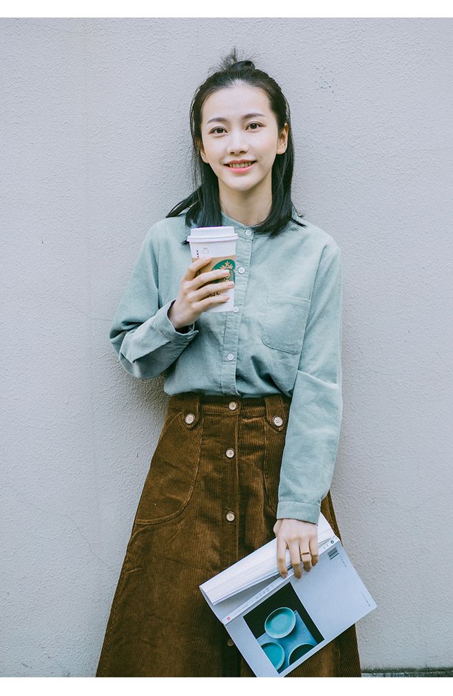 老爹老媽才穿的燈芯絨,如今90后穿起來也很美! 燈芯絨長裙