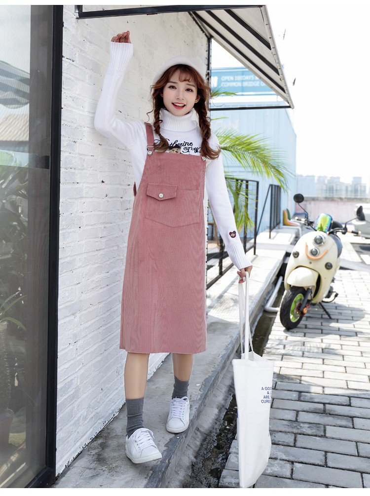 老爹老媽才穿的燈芯絨,如今90后穿起來也很美! 燈芯絨長裙