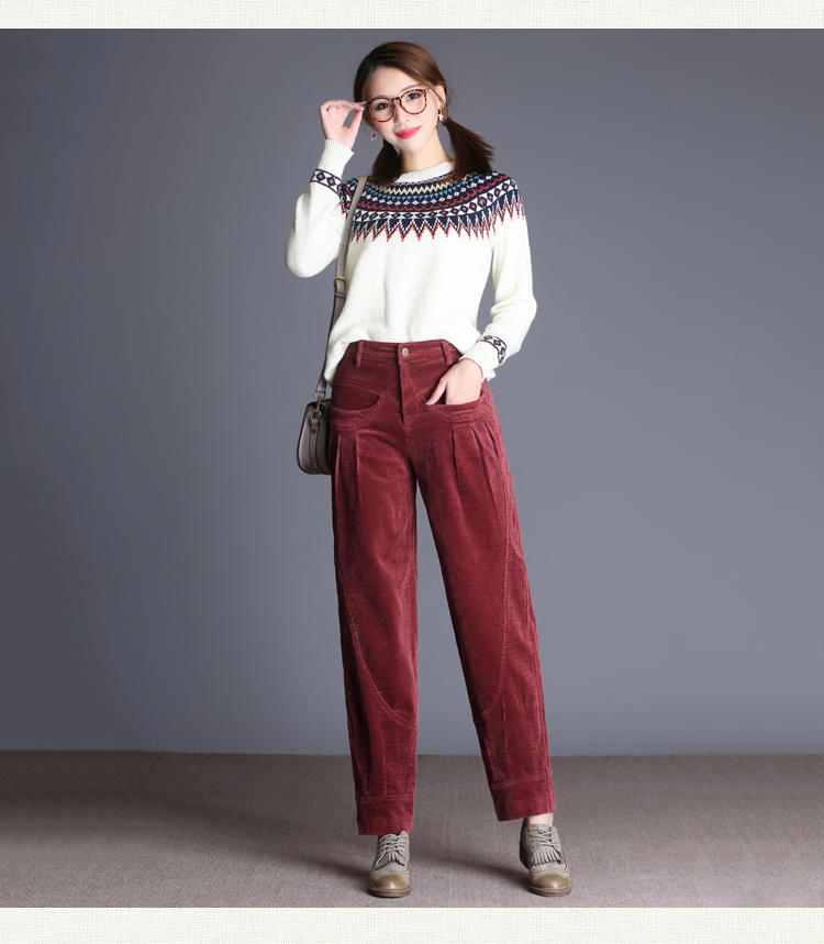 茵米戀燈芯絨女褲2018冬季新款加絨加厚闊腿 茵米戀燈芯絨女褲2018冬季新款加絨加厚闊腿