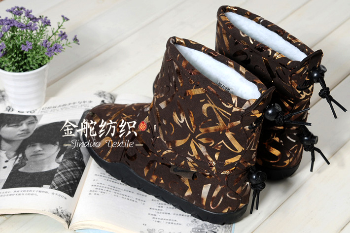 燙金麂皮絨雪地靴