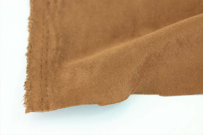 棕色雙面麂皮絨毛邊