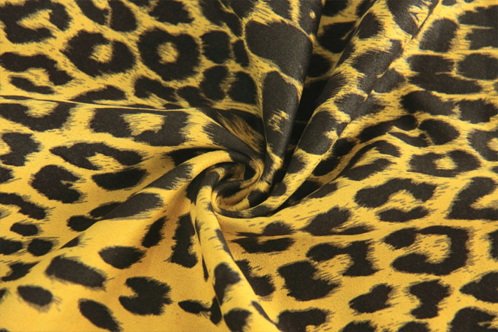 亮黃色豹紋麂皮絨
