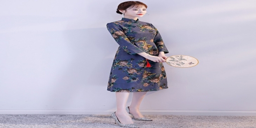 麂皮絨旗袍，數(shù)碼印花之美！