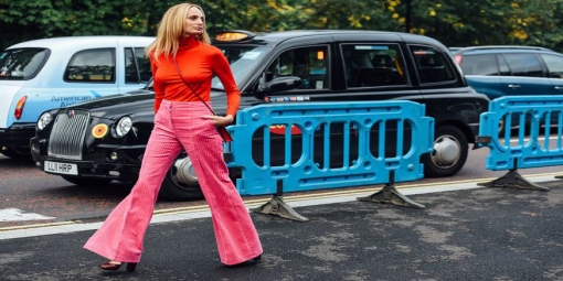 時尚街拍：粗條燈芯絨服裝