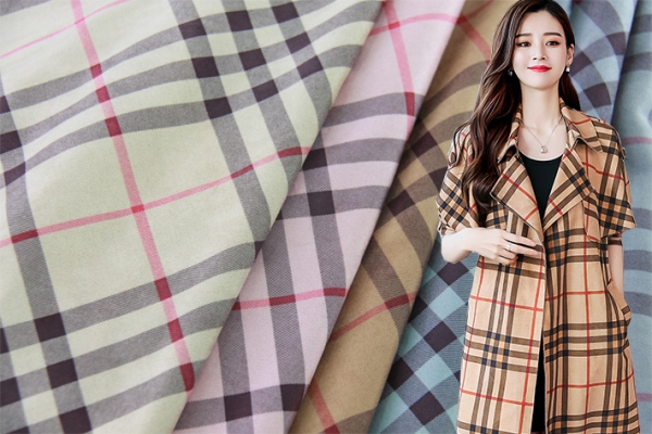 格子印花麂皮絨